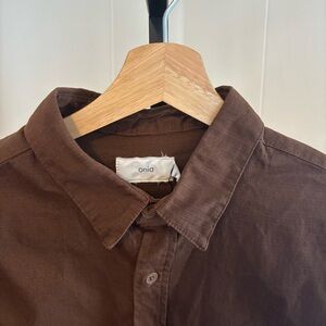 onia All Terrain Ripstop Overshirt Bison Brown Mens Small Cotton Blend NWT Chore
